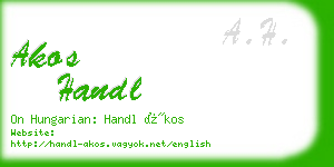 akos handl business card